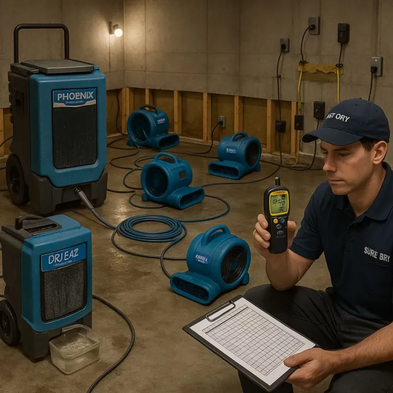 Structural Drying and Dehumidification process in Harrisburg, IL